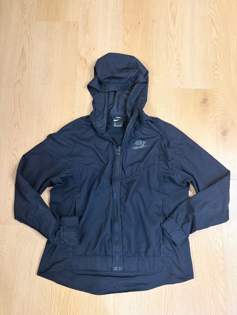 Women’s Nike Black Hooded Windbreaker Jacket Size Medium